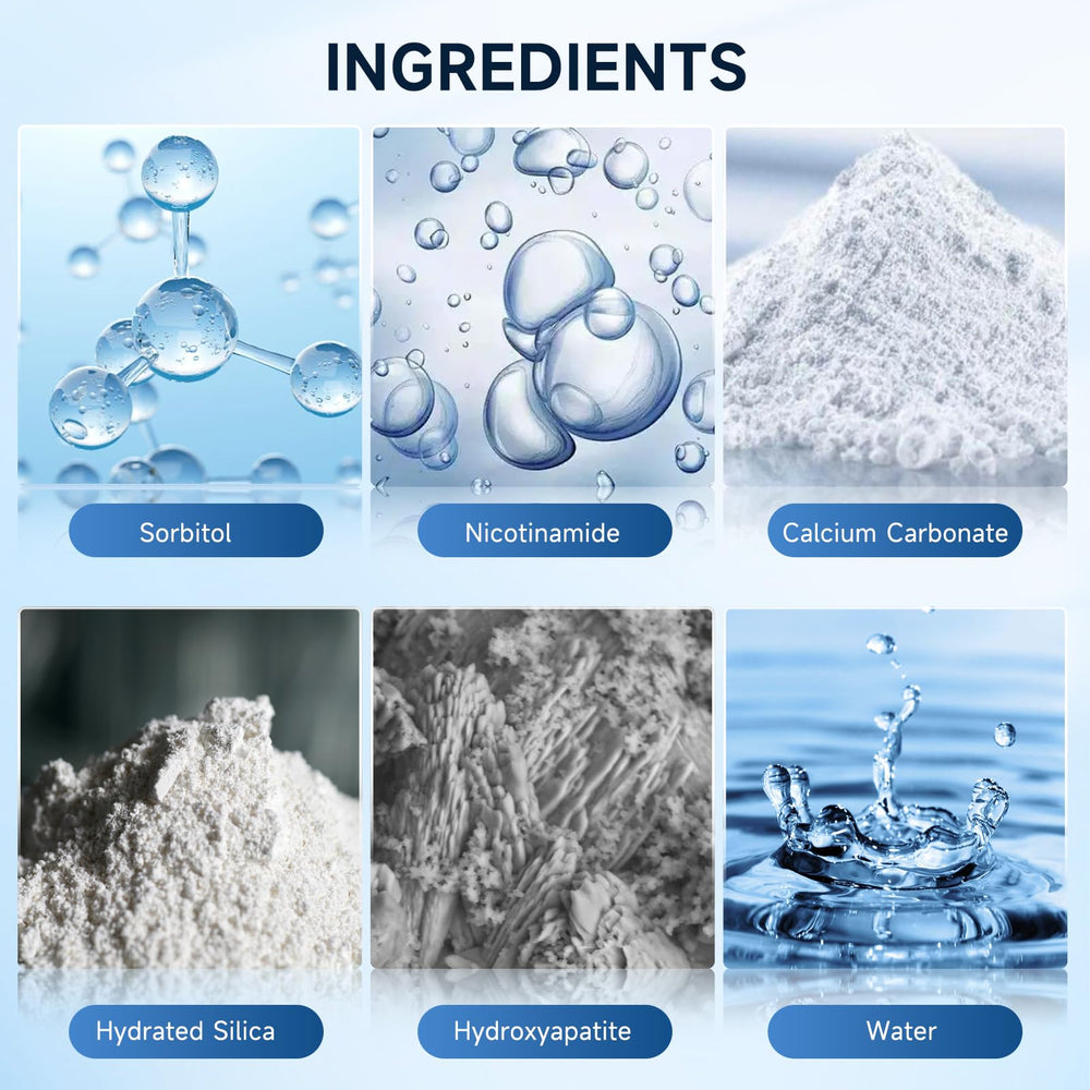 Graphic highlighting fluoride-free and non-toxic formula