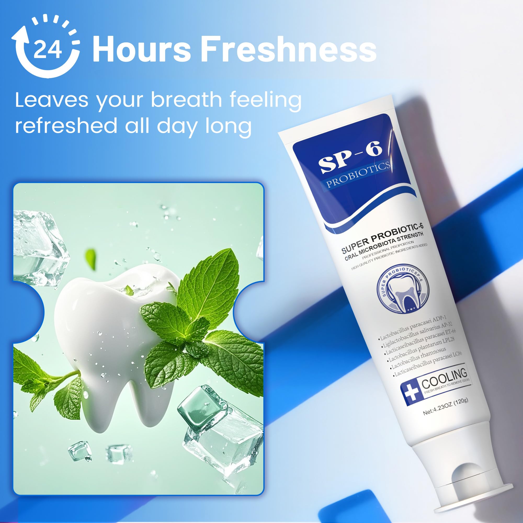 Purple beads detail in 7Pro whitening toothpaste