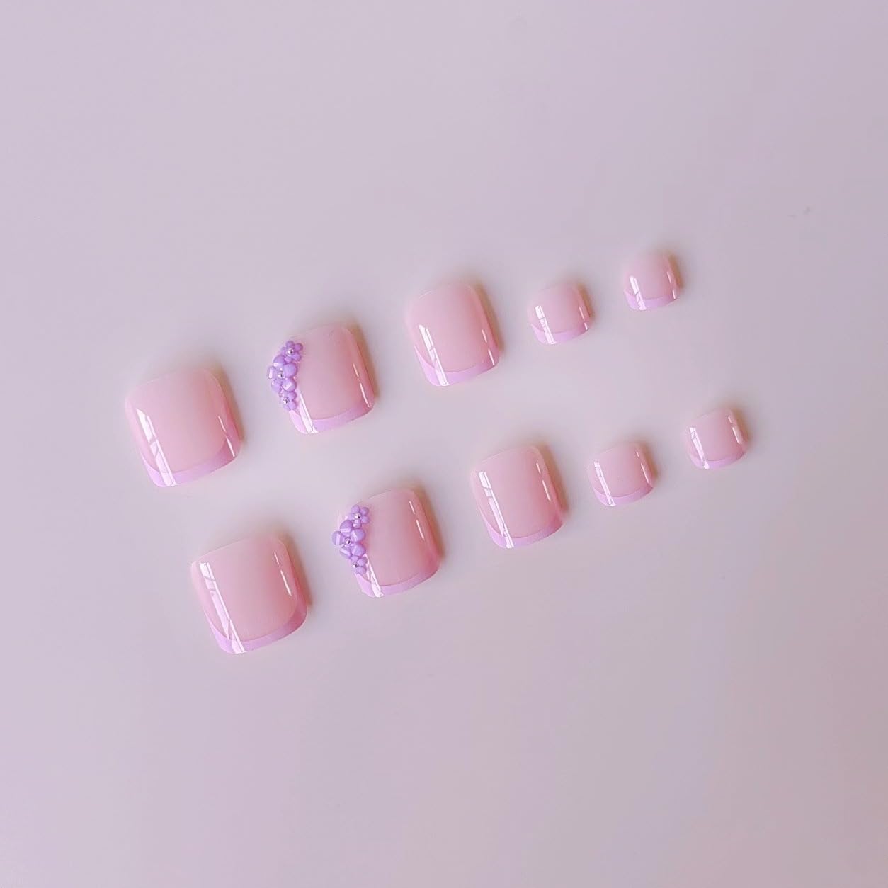 Sevgob long square lilac nails with glossy finish for daily wear