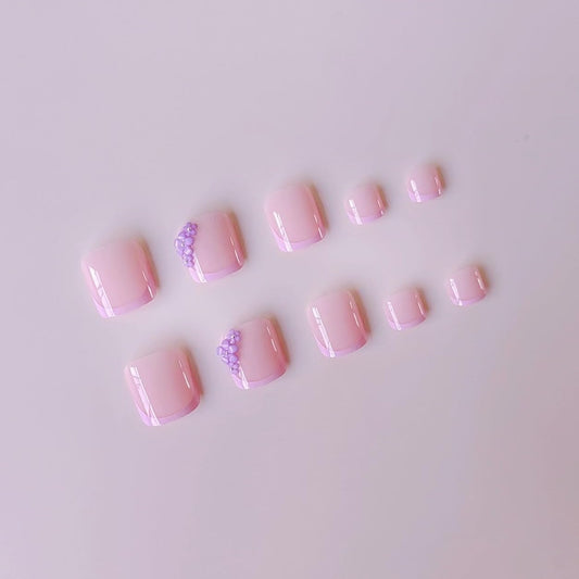 Sevgob long square lilac nails with glossy finish for daily wear