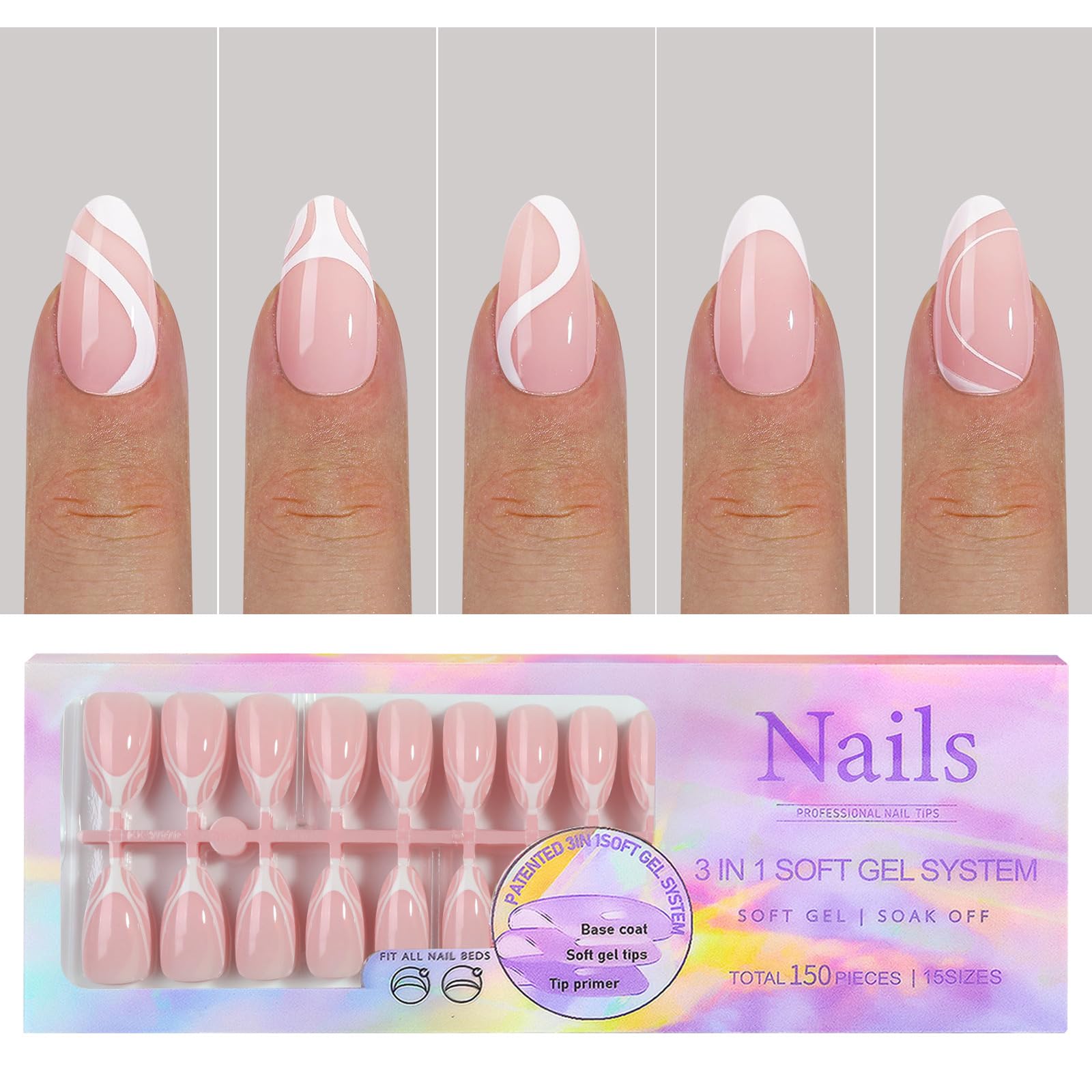 Sevgob medium almond nails on hand illustrate natural contour and comfortable wear