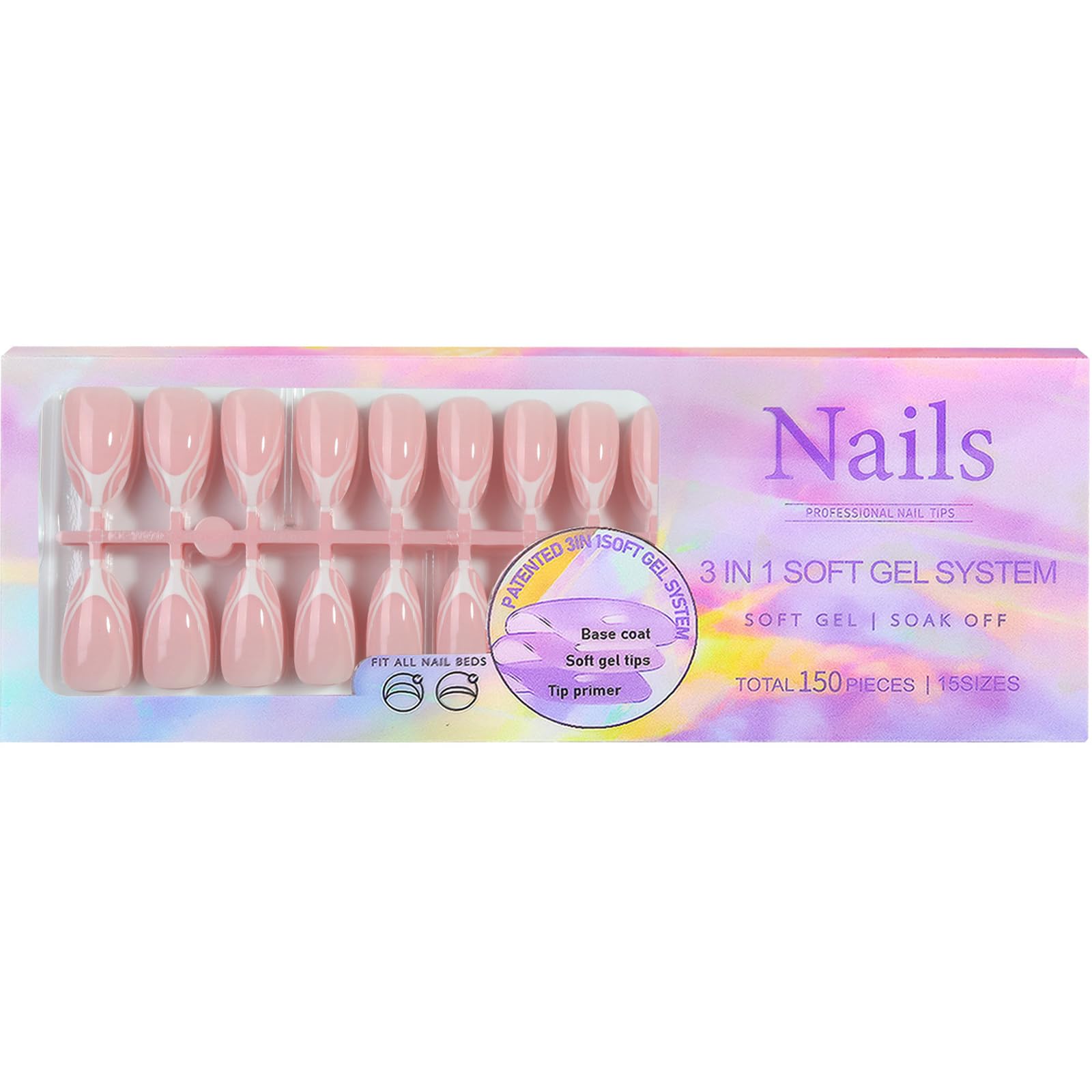 Sevgob soft gel nail tips with base coat primer demonstrate easy DIY manicure