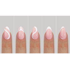 Sevgob white French tip press-on nails closeup showing salon-ready finish