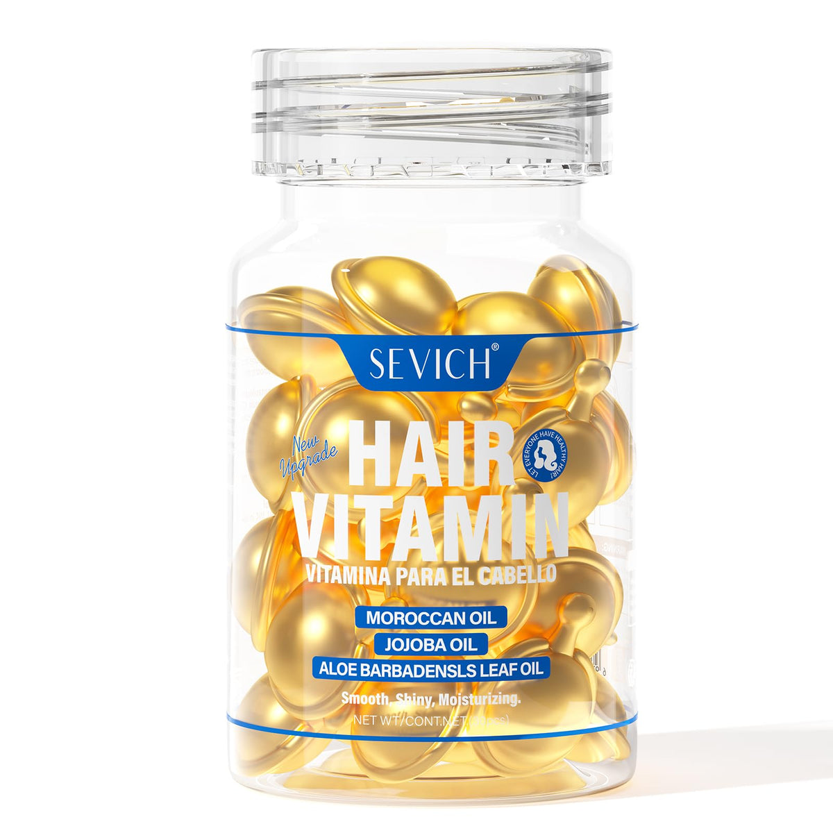 SEVICH Gold Hair Growth Capsules bottle highlights thinning hair support