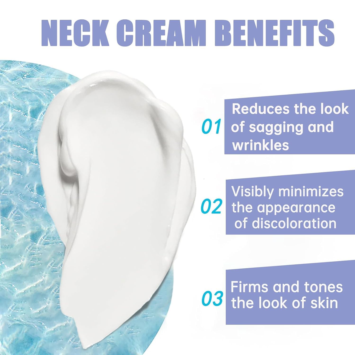 SEWOG neck firming cream texture closeup highlights a light non-greasy feel.