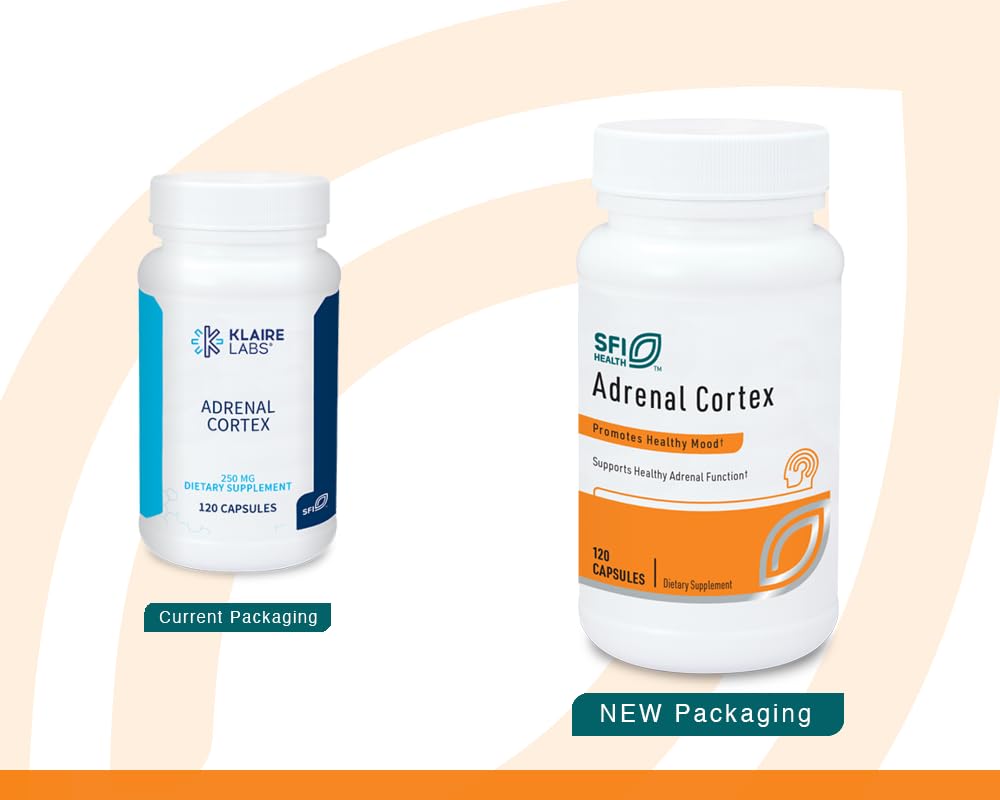SFI Health Adrenal Cortex bottle label closeup highlighting potency per serving.