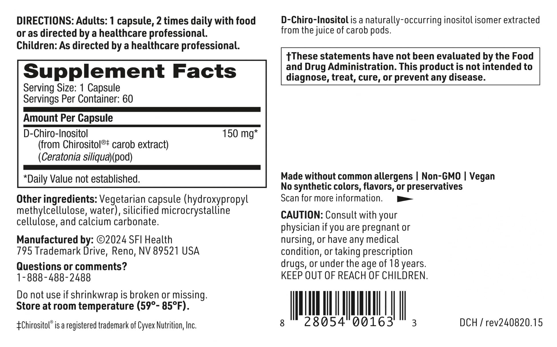 Supports ovarian function with D-Chiro-Inositol