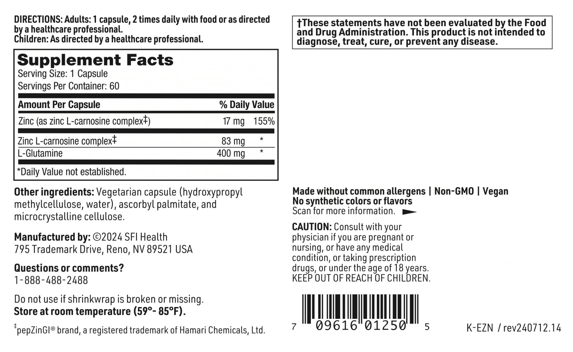 Endozin hypoallergenic formula badge on packaging.