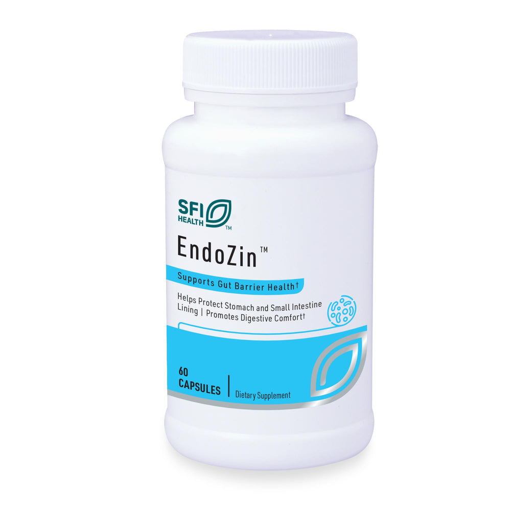 SFI Health Endozin bottle front view for gut barrier support.