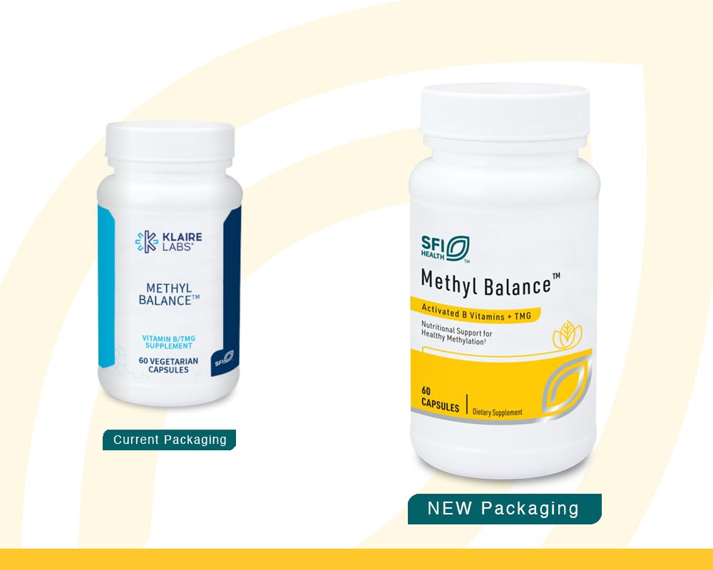 SFI Health Klaire Methyl Balance capsules ready to take with meals and routines.