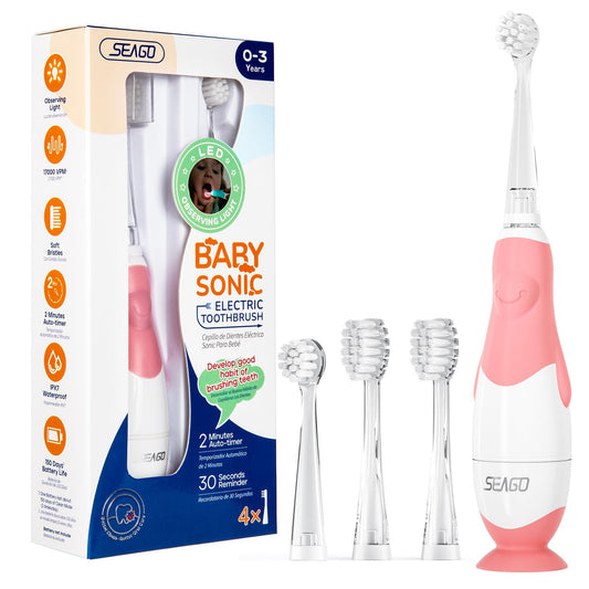 SEAGO SG-513 Pink-C toddler electric toothbrush front view