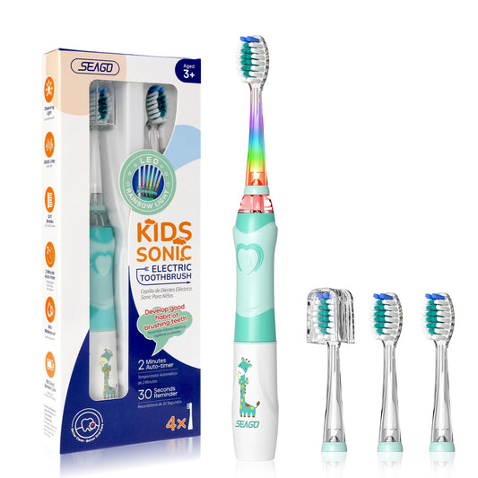 SEAGO SG-977 kids electric toothbrush handle in green