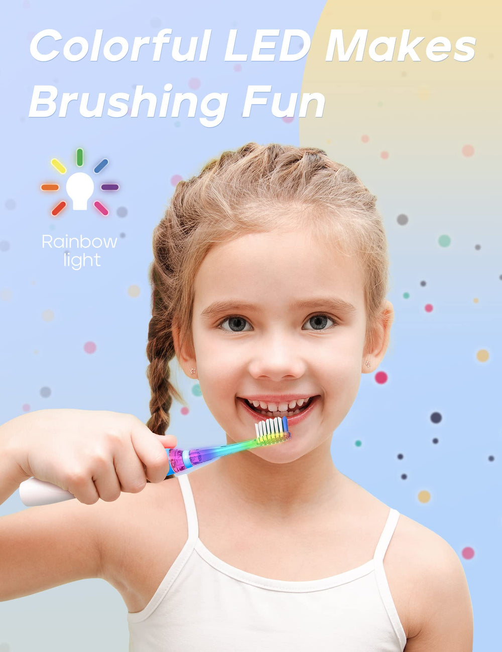 SEAGO Kids Electric Toothbrush Blue – side view