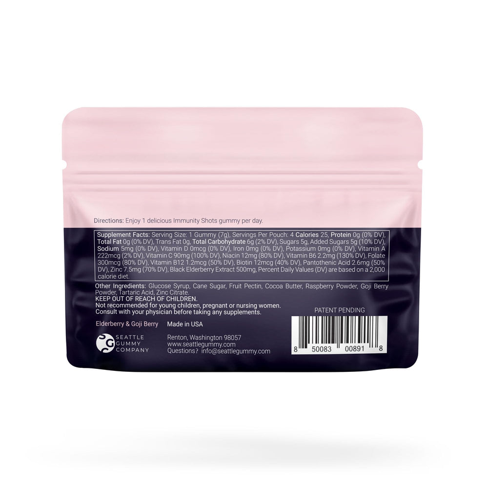 Close-up of Elderberry and Goji Berry 500mg Multivitamin Gummies