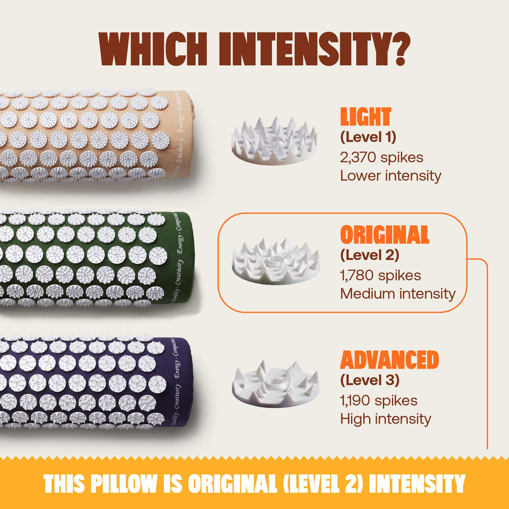 Durable design of ShaktiMat Classic neck pillow with hand-clipped discs