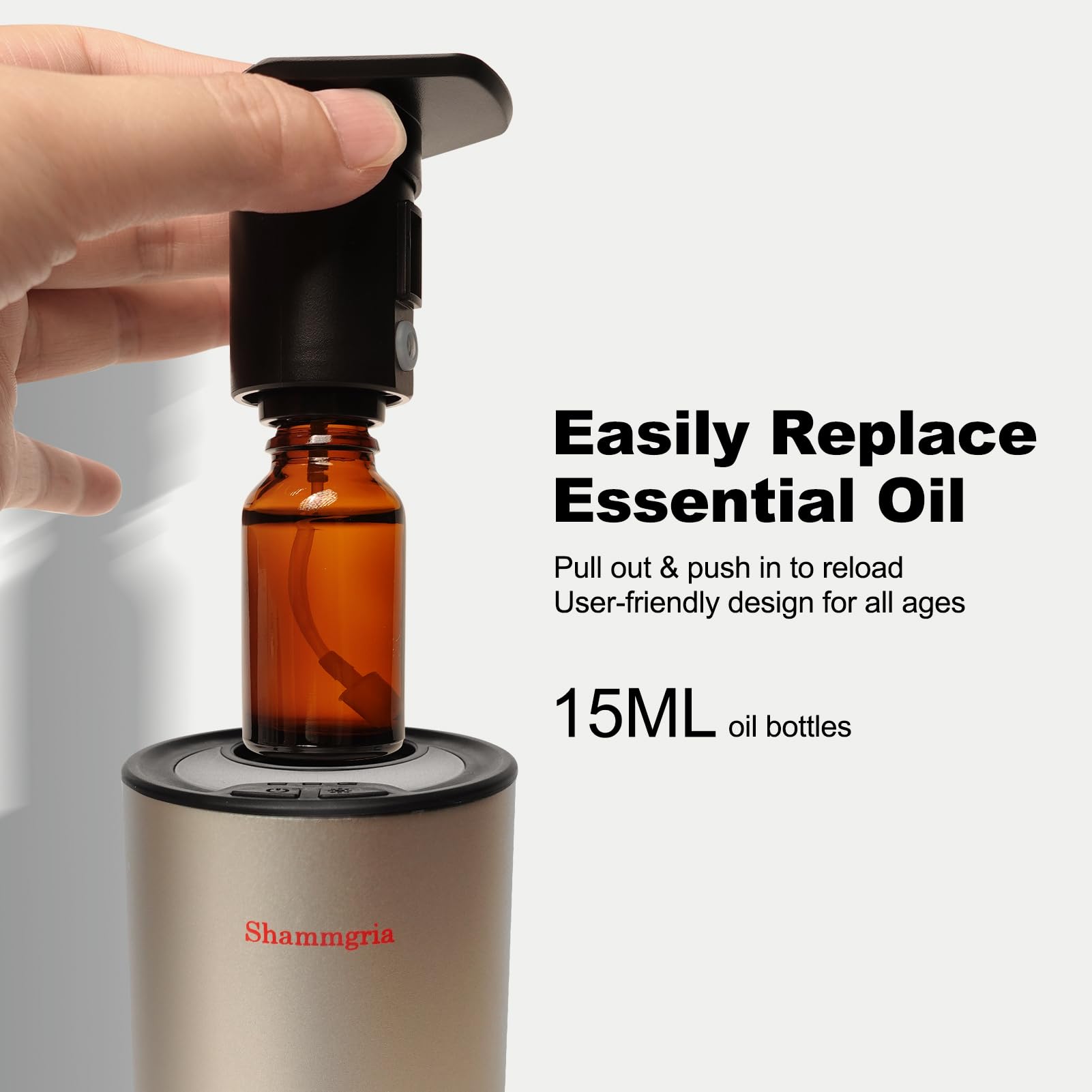 Shammgria car diffuser demonstrates up to 600 square feet coverage.
