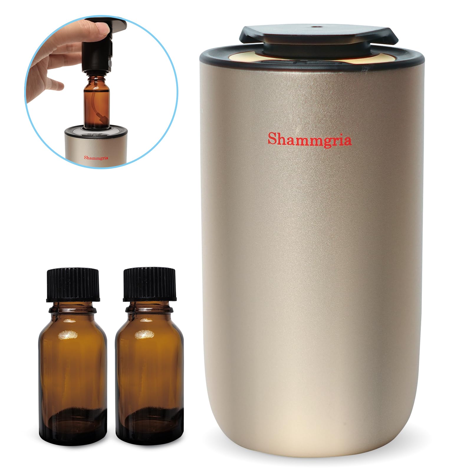 Shammgria waterless atomization technology converting oils into nano mist.