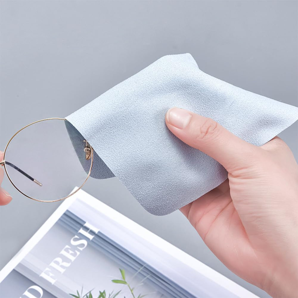 Close-up of ultra-soft microfiber surface for glasses