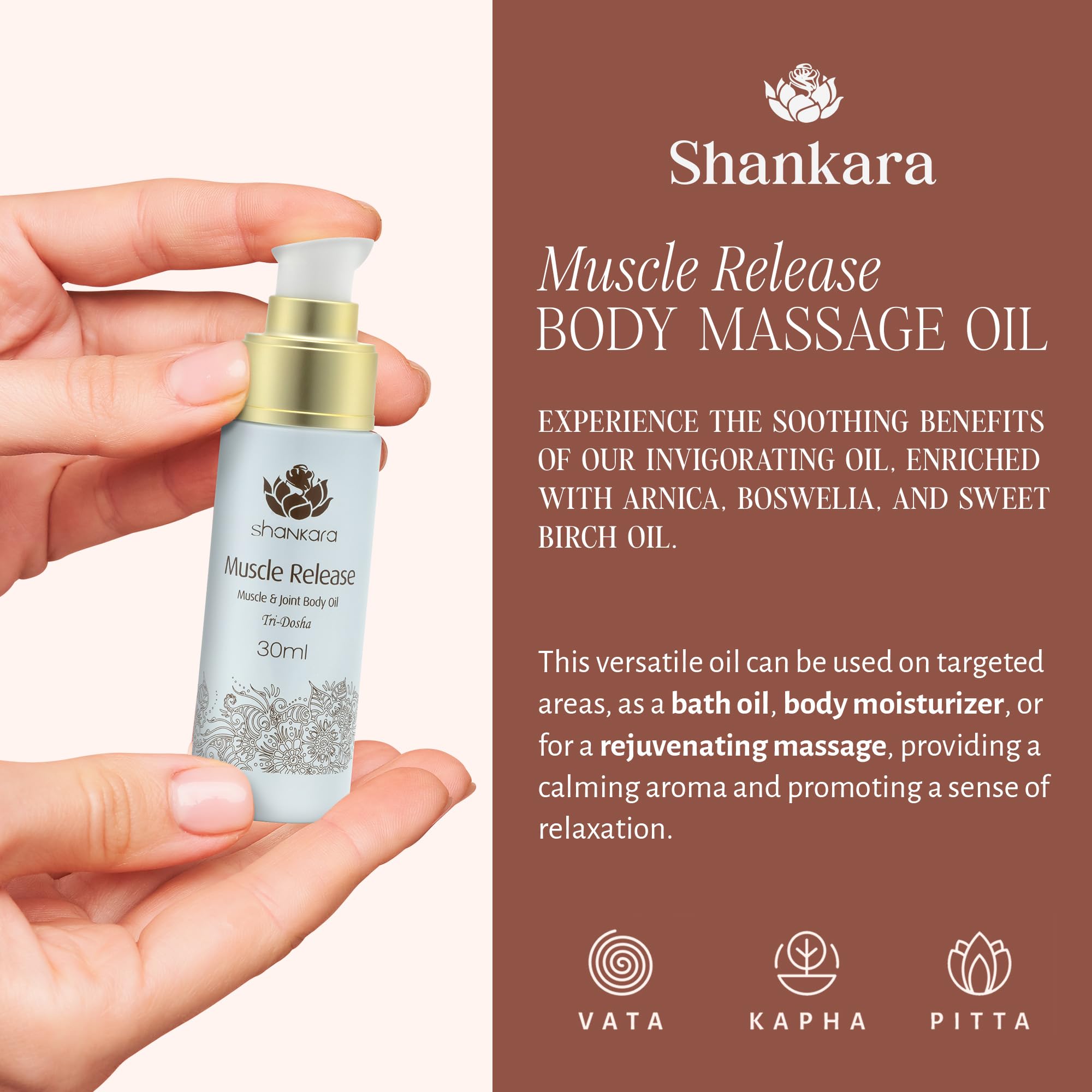 Close-up of Shankara massage oil texture with arnica and lavender