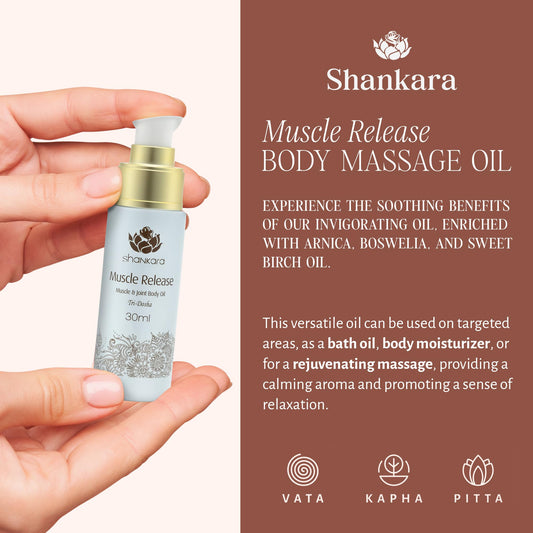 Close-up of Shankara massage oil texture with arnica and lavender