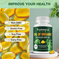 Serving size and dosage information for Shapeingirl oregano oil softgels