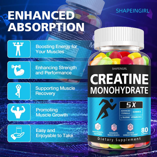 Strawberry-flavored Shapeingirl Creatine Gummies