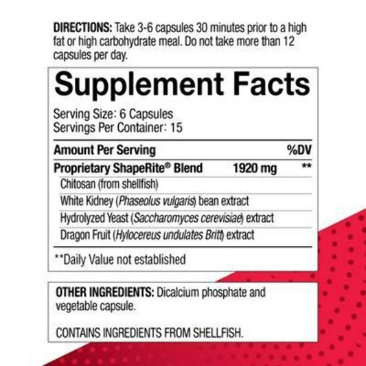 Close-up of ShapeRite label on bottle