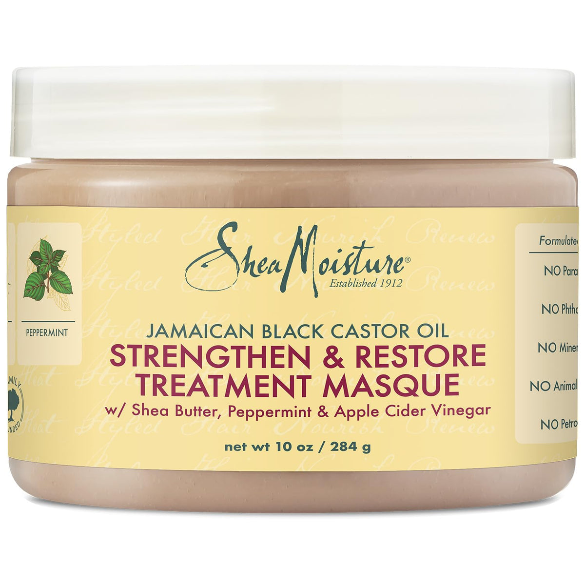 SheaMoisture Jamaican Black Castor Oil Treatment Masque bottle for deep conditioning