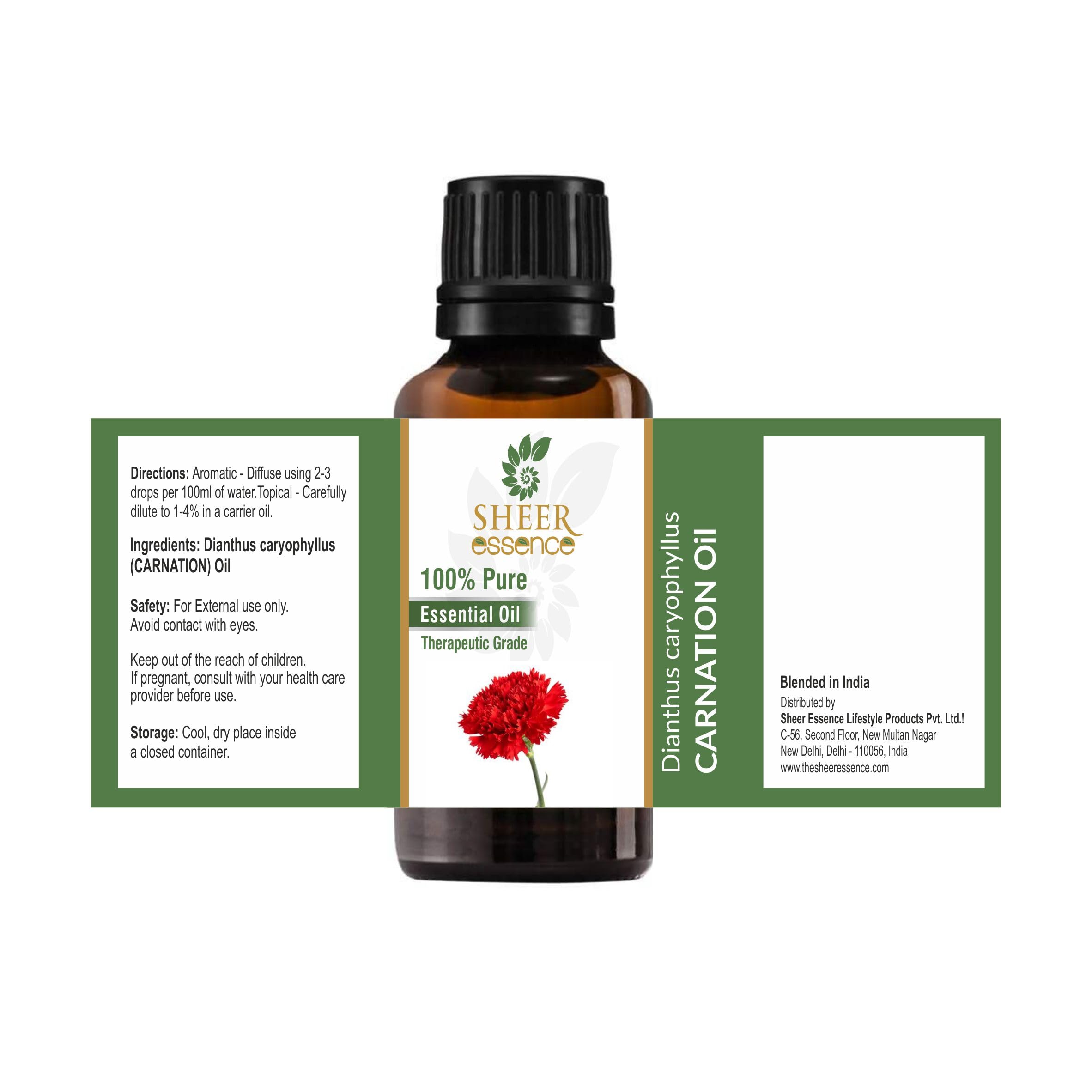 Sheer Essence Carnation Oil diffusing to create a calming floral aroma.