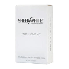 Close-up of Sheer White whitening film strips ready to apply