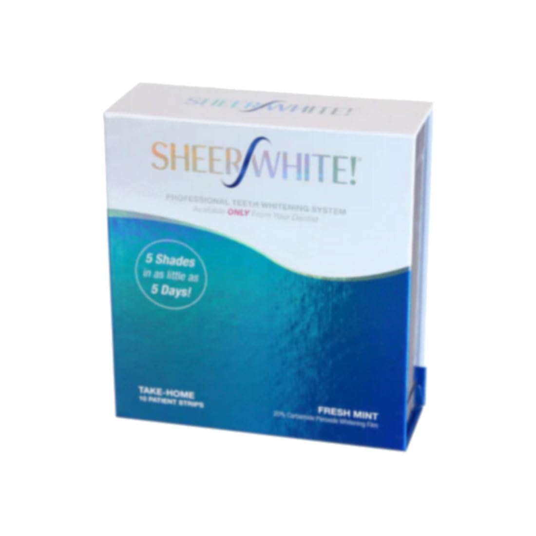 5 upper and 5 lower whitening strips laid out for use