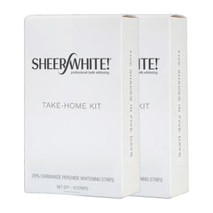 Sheer White Teeth Whitening Strips Double Pack - packaging and strips