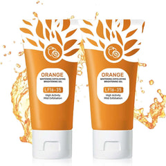 Sheghy orange exfoliating gel scrub for face demonstrates gentle exfoliation