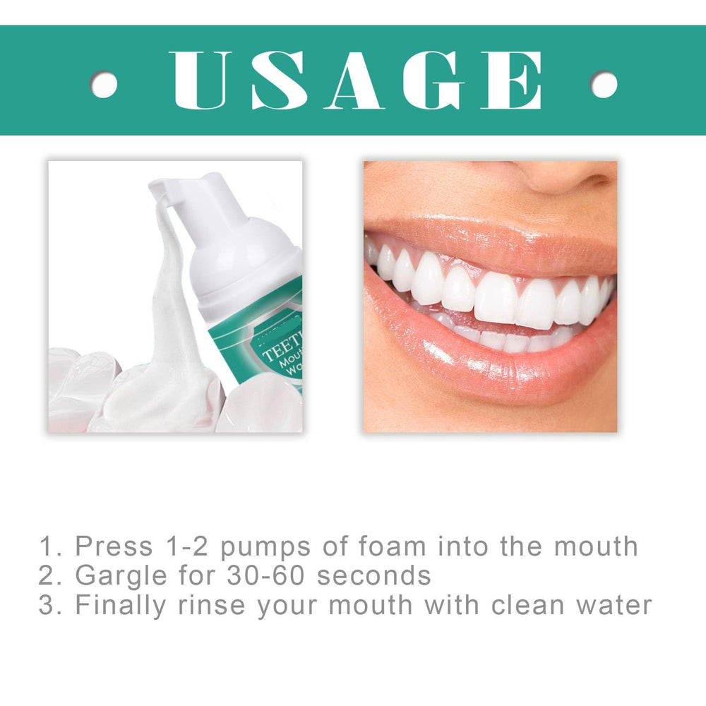 Close-up of mouthwash bottle with label