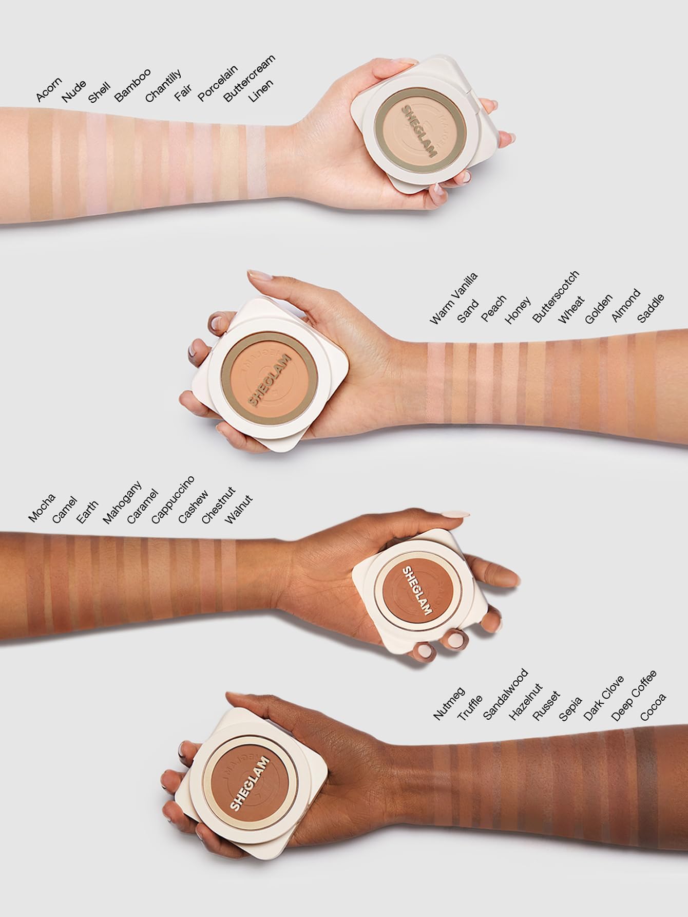 SHEGLAM Matte finish reduces shine for photos and events.