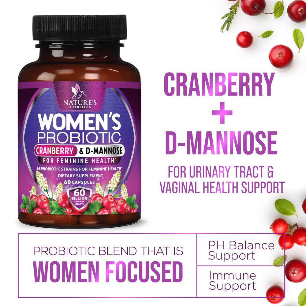 Shelf-stable bottle of women's probiotic capsules
