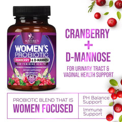 Shelf-stable bottle of women's probiotic capsules