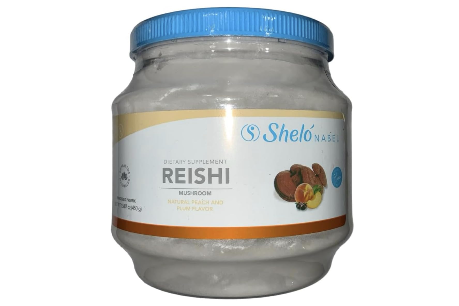 Nutritional facts and packaging of Sheló NABEL Reishi premix 450 g