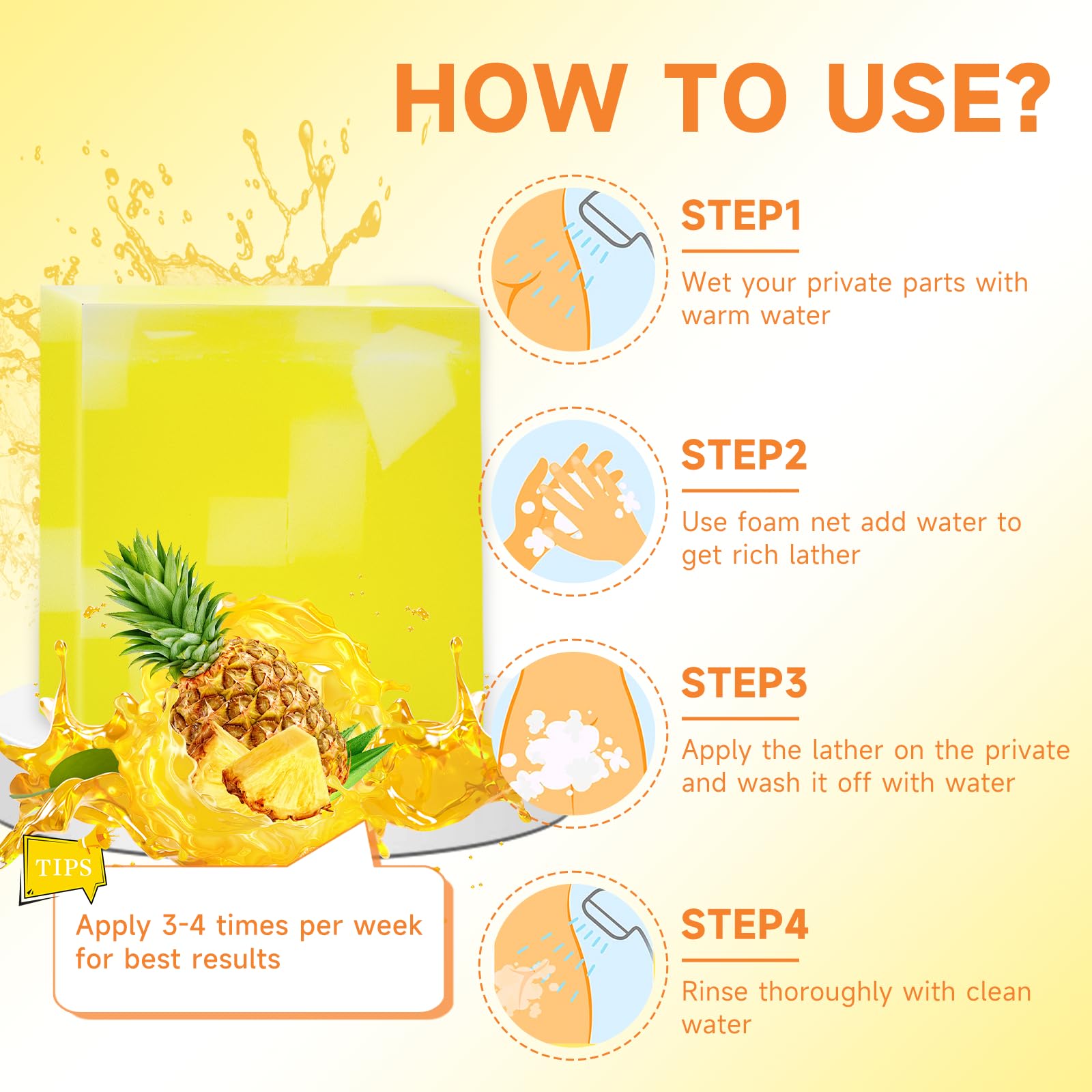 Shibarcle pineapple yoni bar application scene shows refreshing cleanse.