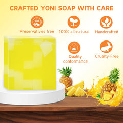 Shibarcle pineapple yoni bar natural ingredients promoted by coconut and pineapple.