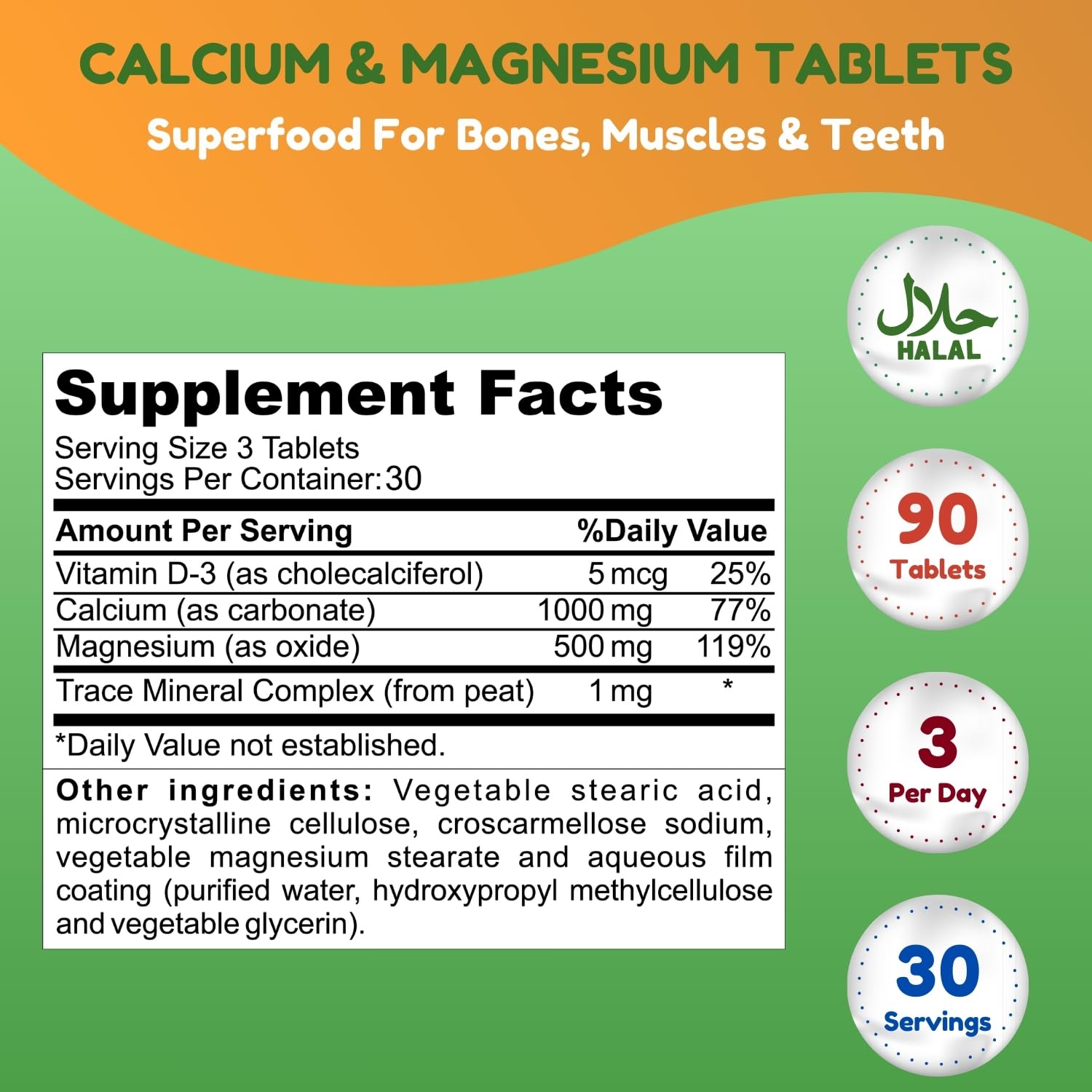 Vitamin D3 (Cholecalciferol) listing on supplement label
