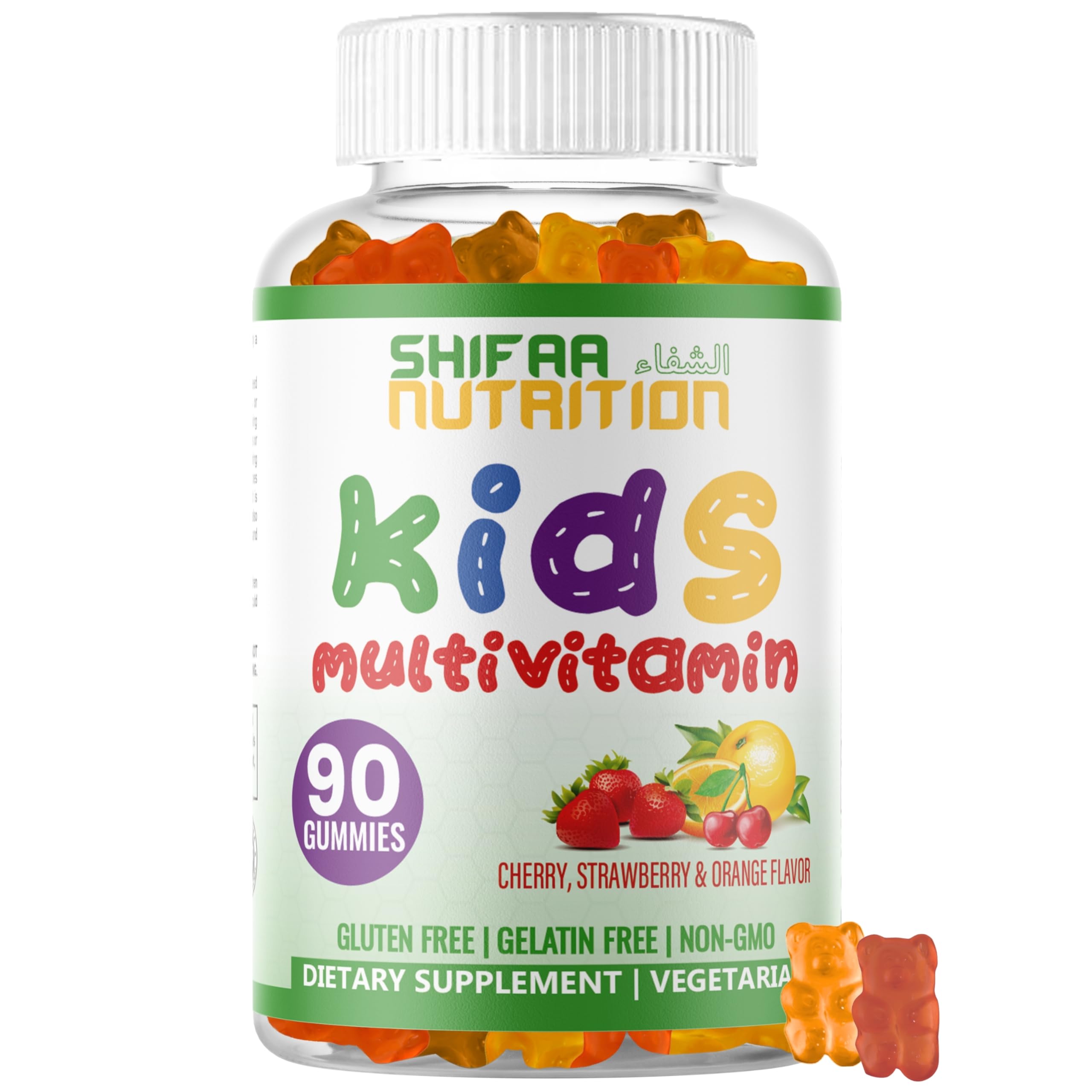 SHIFAA NUTRITION Halal Kids Multivitamin Gummies bottle on white background