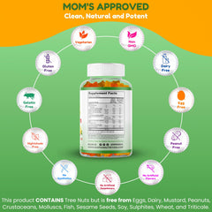 Nutrition facts panel for SHIFAA NUTRITION kids gummies