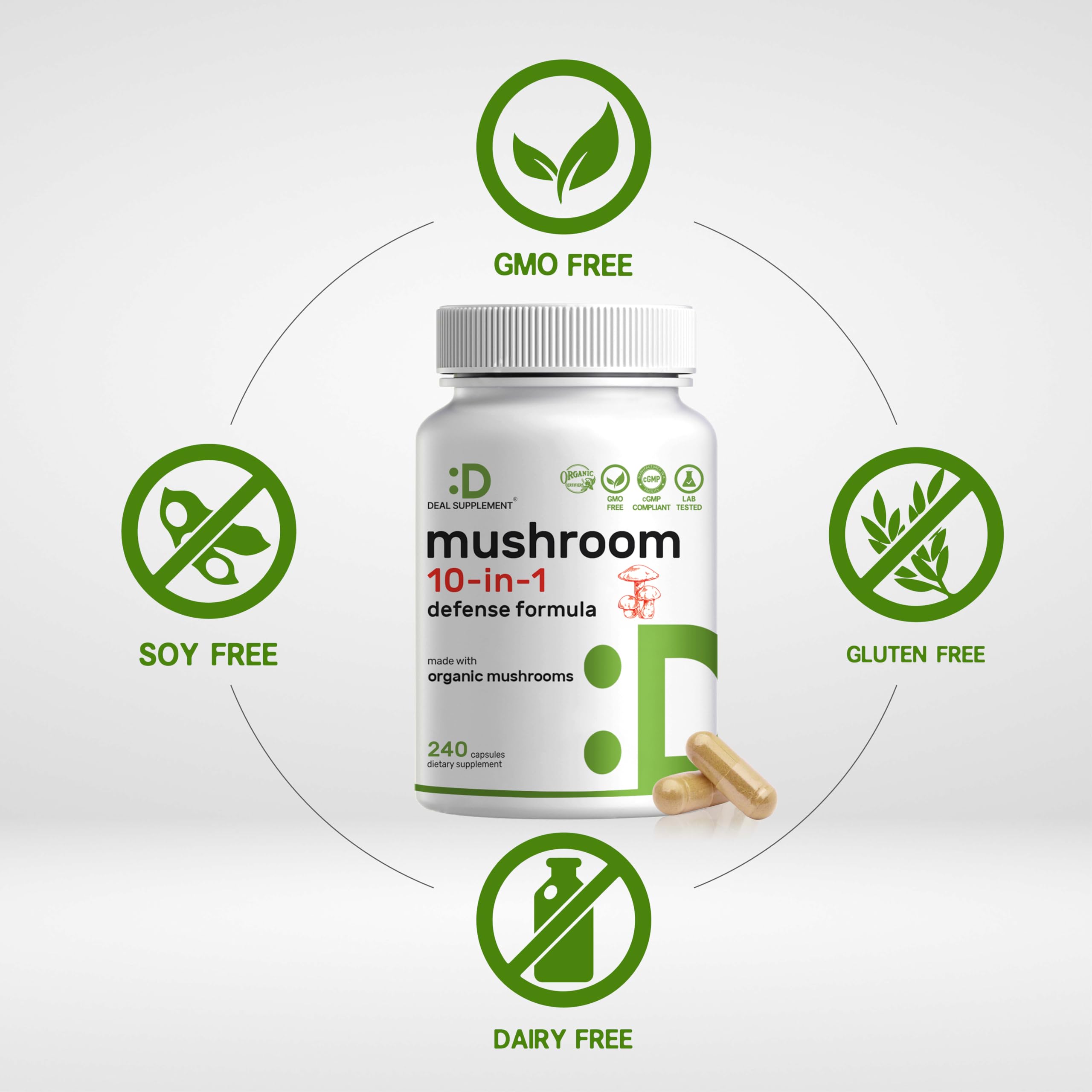 Close-up of shiitake extract and 100 mg proprietary blend