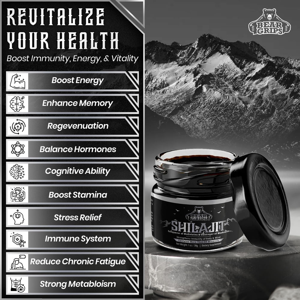 Shilajit resin rich in 85+ trace minerals