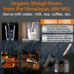 Shilajit 800mg bottle with packaging