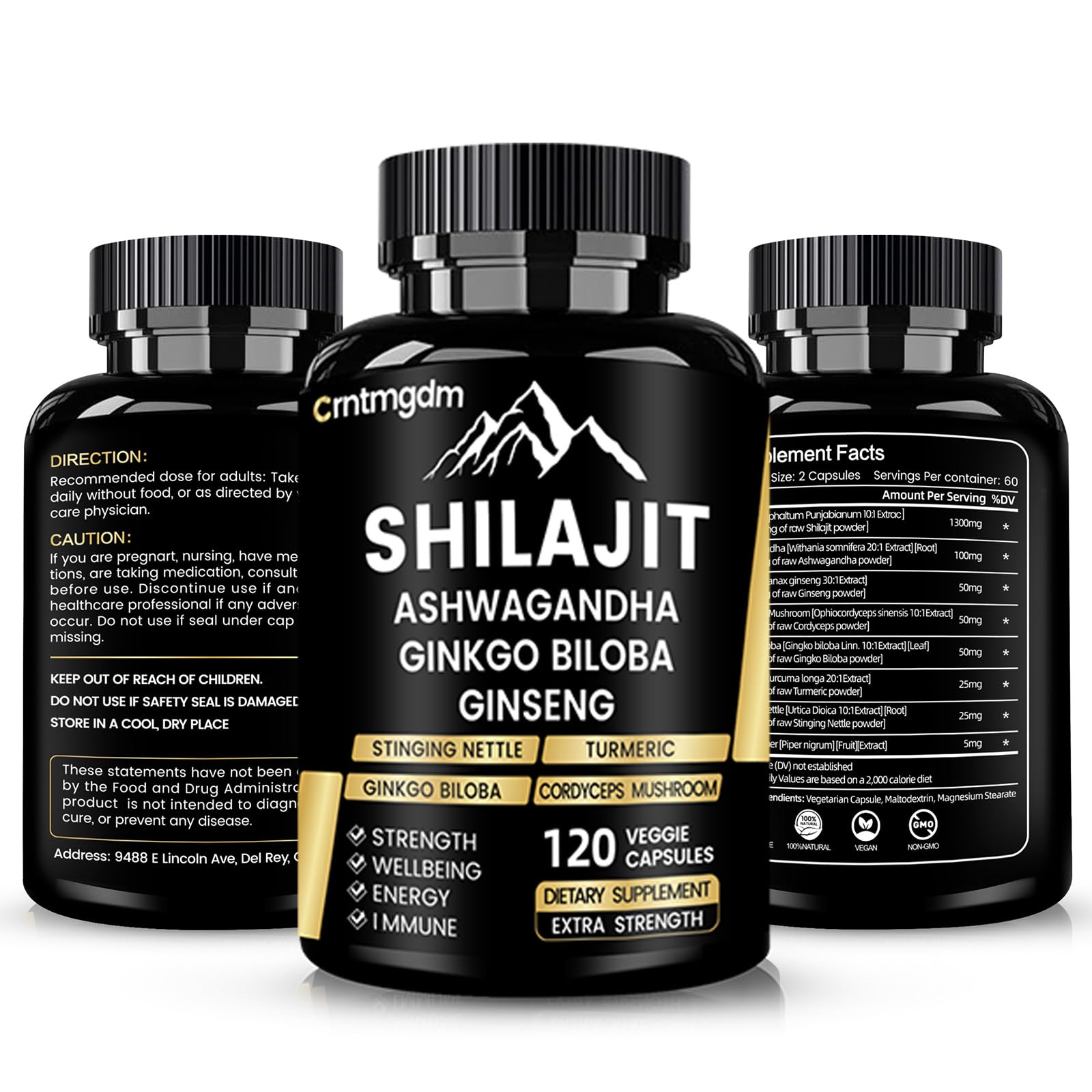 Light-protected Shilajit Capsules bottle with 60-day supply