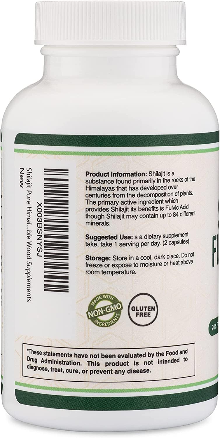 Shilajit capsules ingredients showing no fillers