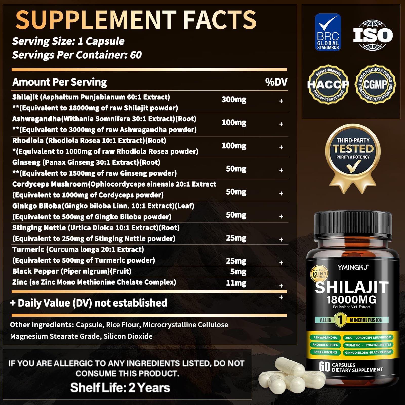 Shilajit capsules suitable for men and women