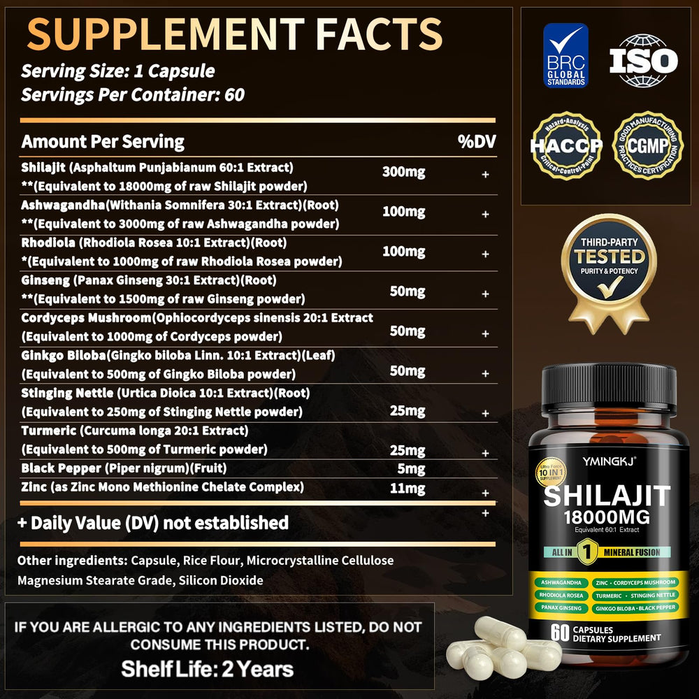 Shilajit capsules suitable for men and women